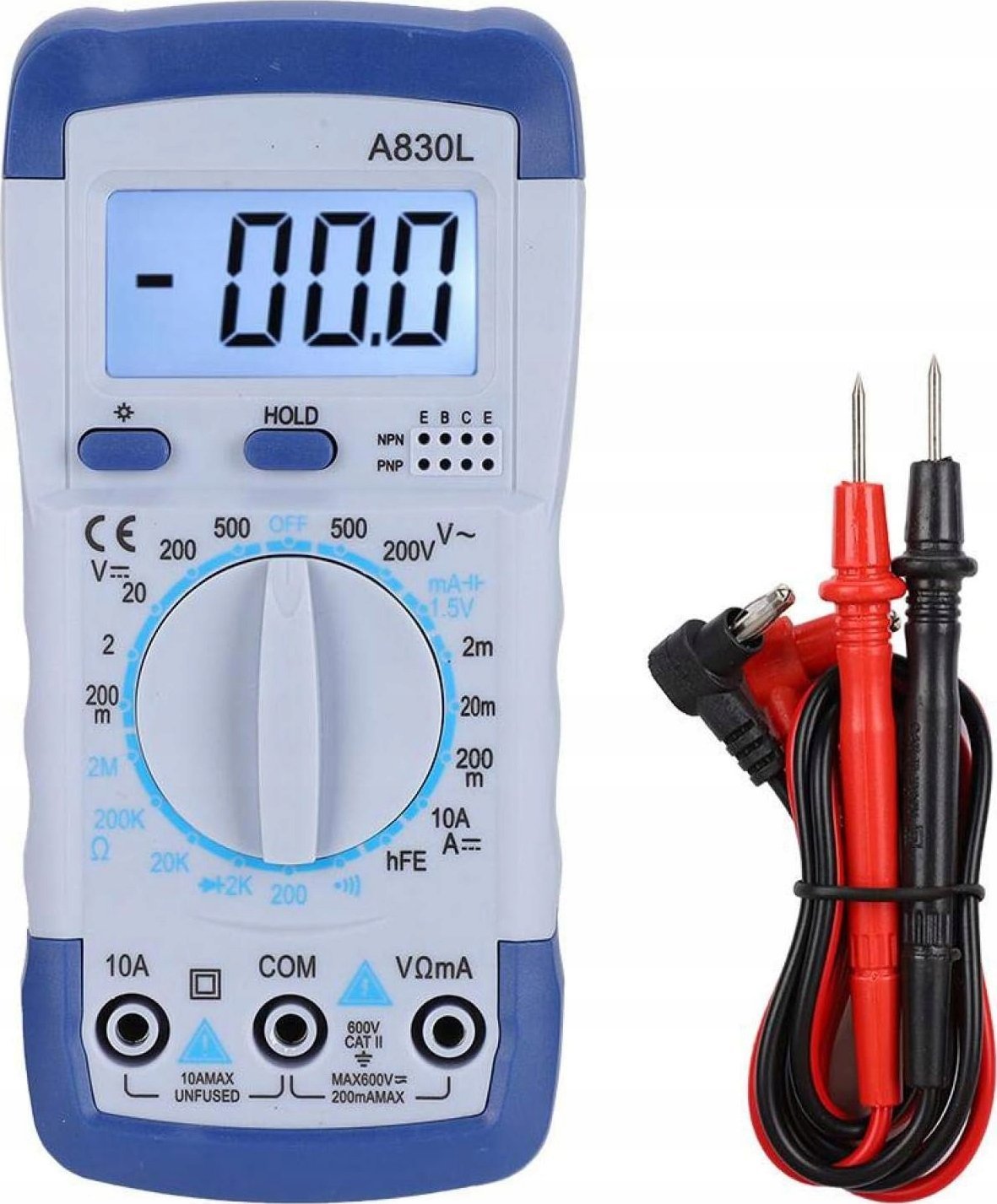 Rosfix MIERNIK UNIWERSALNY MULTIMETR CYFROWY LCD A830L PRZYRZĄD POMIAROWY PRZEWODY