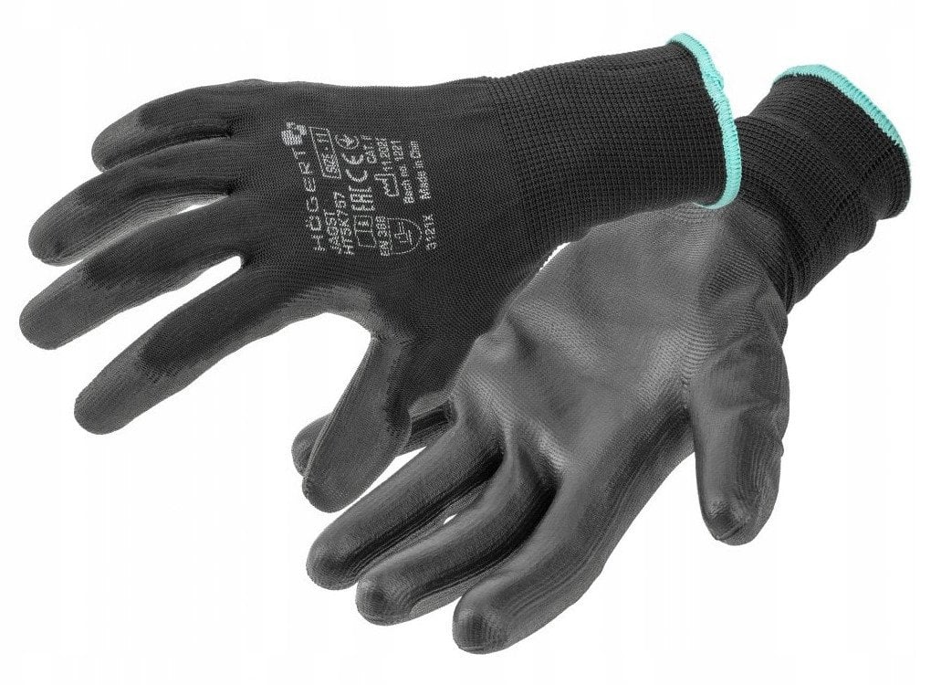 HOGERT RĘKAWICE OCHRONNE POLIURETAN JAGST CZARNE ROZM. 9