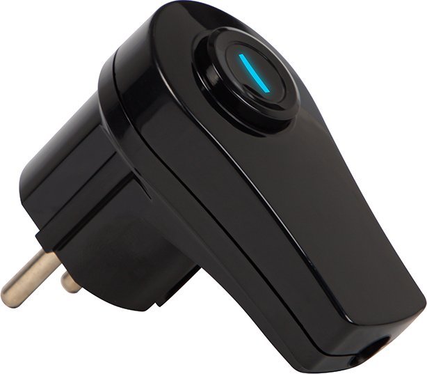 Blow 98-156# Wtyczka wt-16wł kątowa czarna z przełącznikiem podświetlanym