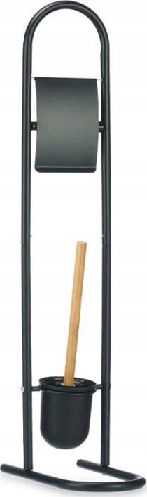 Berilo Metalowy stojak na papier toaletowy i szczotkę FRESHY z bambusowymi elementami