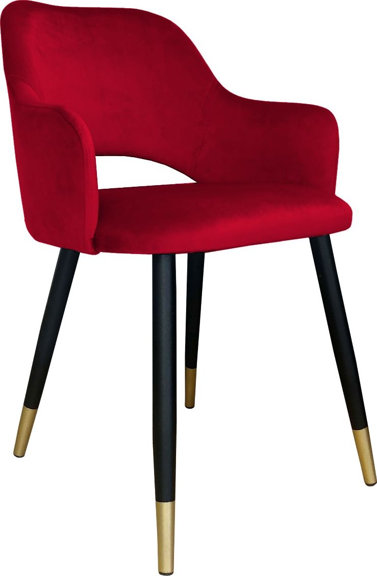 Atos Krzesło NAPO VELVET GOLD bordowe nowoczesne ATOS