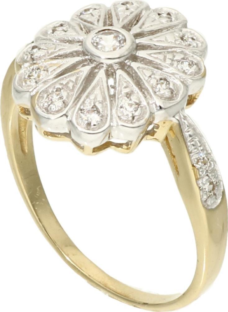 Rosanto Złoty pierścionek Art Deco z cyrkoniami roz. 19 585 14k