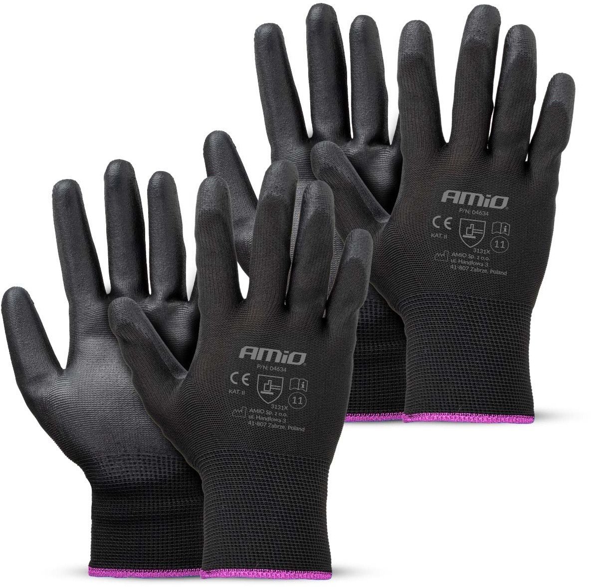 AMiO Rękawice ochronne poliuretanowe rozmiar 11 3131x 4szt. 04634