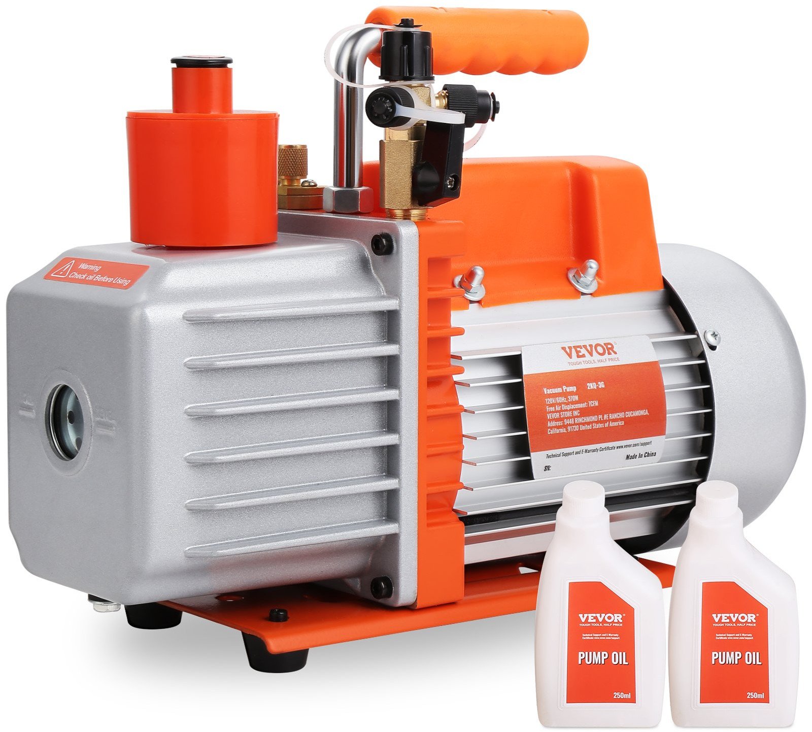 Pompa próżniowa dwustopniowa 198 L/min 370W do klimatyzacji HVAC