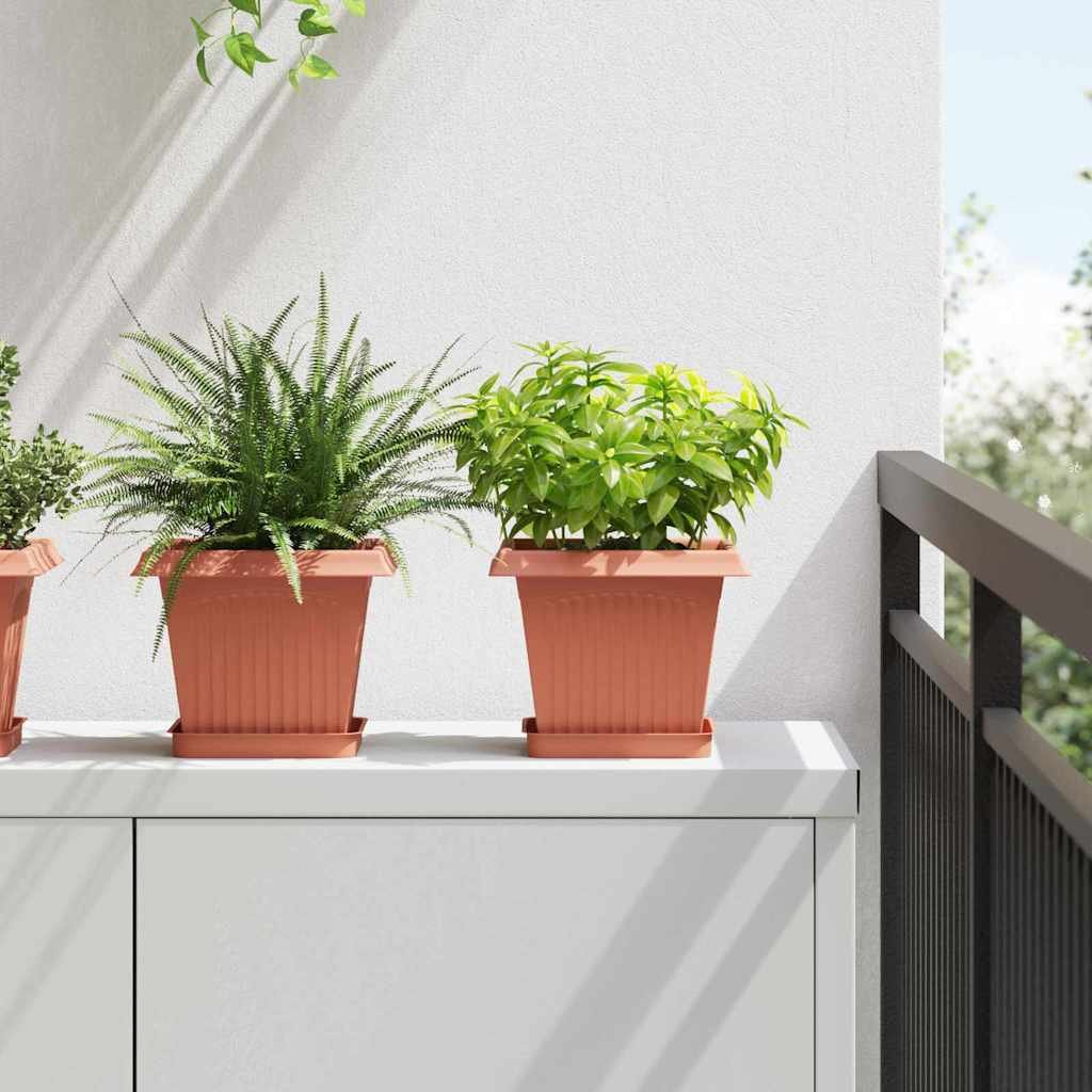 vidaXL Kwadratowa doniczka na kwiaty 6 pcs Czerwony ceglasty