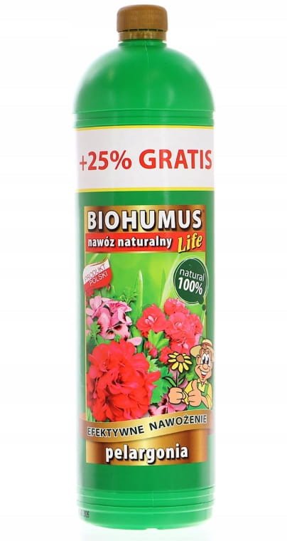 Biohumus do pelargonii 1l Naturalny nawóz z hodowli dżdżownic