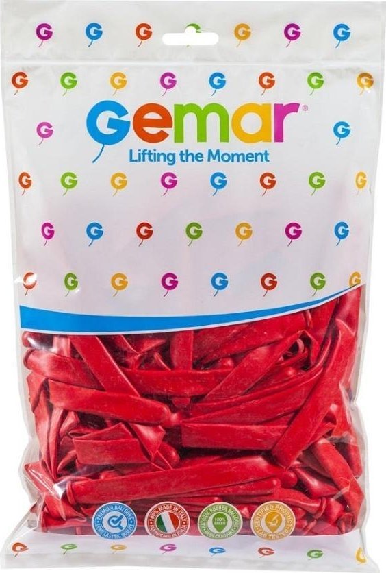 Balony rurki włoskie czerwone 7,5cm 100szt