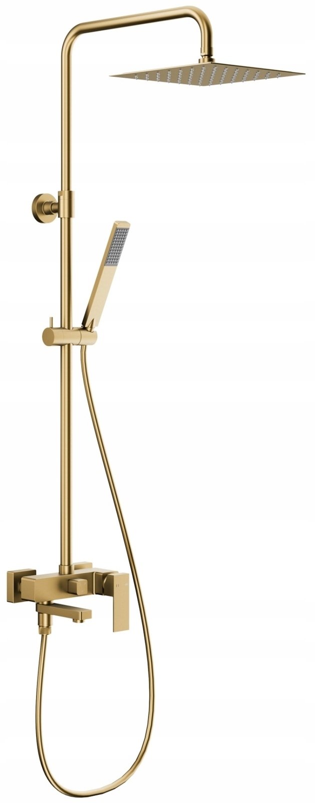 5136-925-39 / KFA / LOGON / DESZCZOWNIA Z BATERIĄ NATRYSKOWĄ I SKŁADANĄ WYLEWKĄ WANNOWĄ BRUSHED LIGHT GOLD