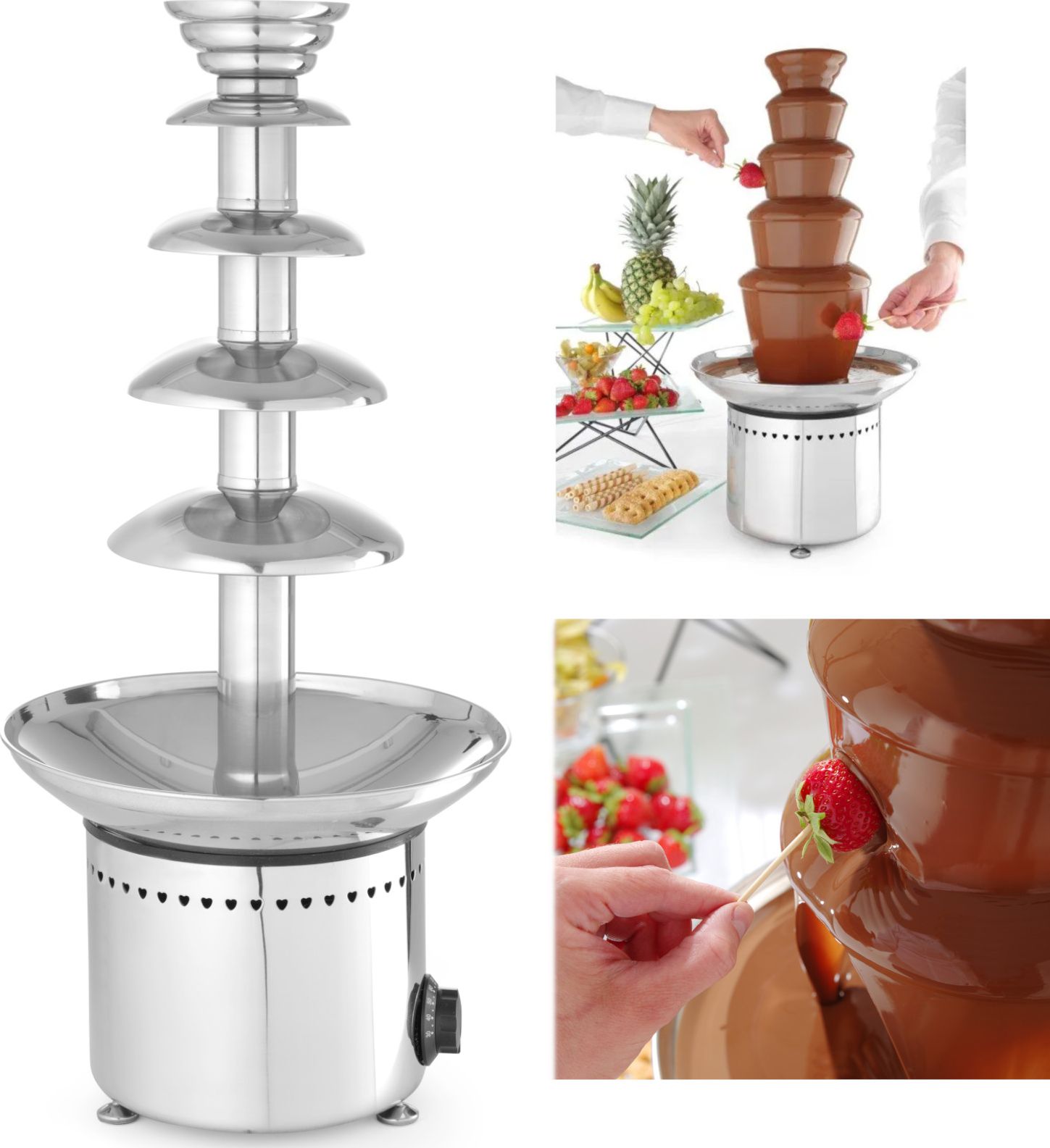 Hendi Fontanna do czekolady fondue 5 poziomów stalowa 265 W - Hendi 274156 Fontanna do czekolady fondue 5 poziomów stalowa 265 W - Hendi 274156