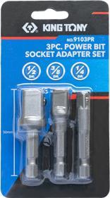 King Tony KT KOŃCÓWKA ŚRUB.UCH.NASADEK KPL. 3szt. KT9103PR