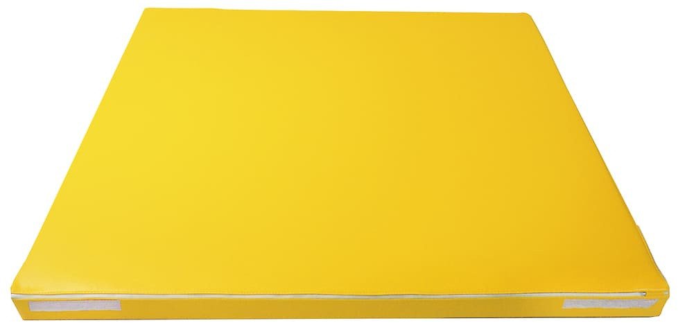 Materac gimnastyczny LEE 100x100x5 cm żółty składany rzepy pokrowiec