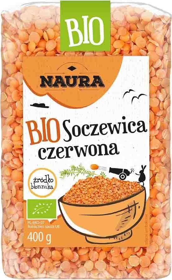 Naura Soczewica czerwona BIO 400 g