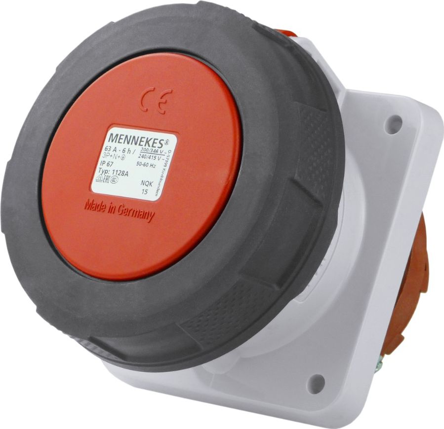 Mennekes CEE Mennekes Gniazdo 63A 5p 400V IP67 siłowe tablicowe 1128A 7579