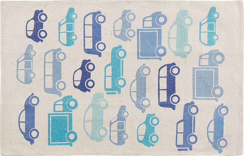 Beliani Dywan dziecięcy w samochody 60 x 90 cm niebieski MADURAJ