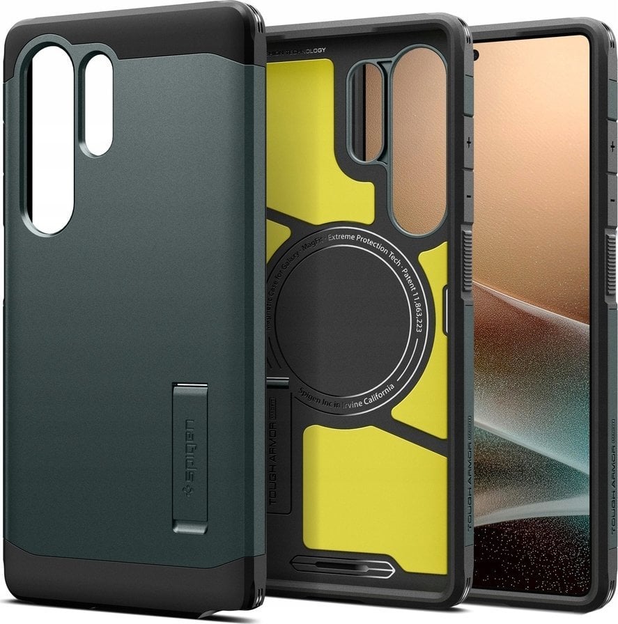 Etui Spigen Tough Armor MagSafe do Samsung Galaxy S25 Ultra zielony