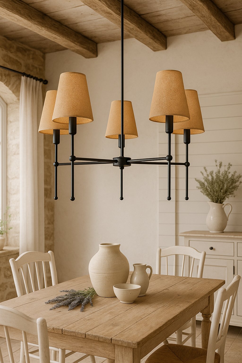 Lampa sufitowa RUSTICA 5-ramienny żyrandol w stylu nowoczesnej klasyki