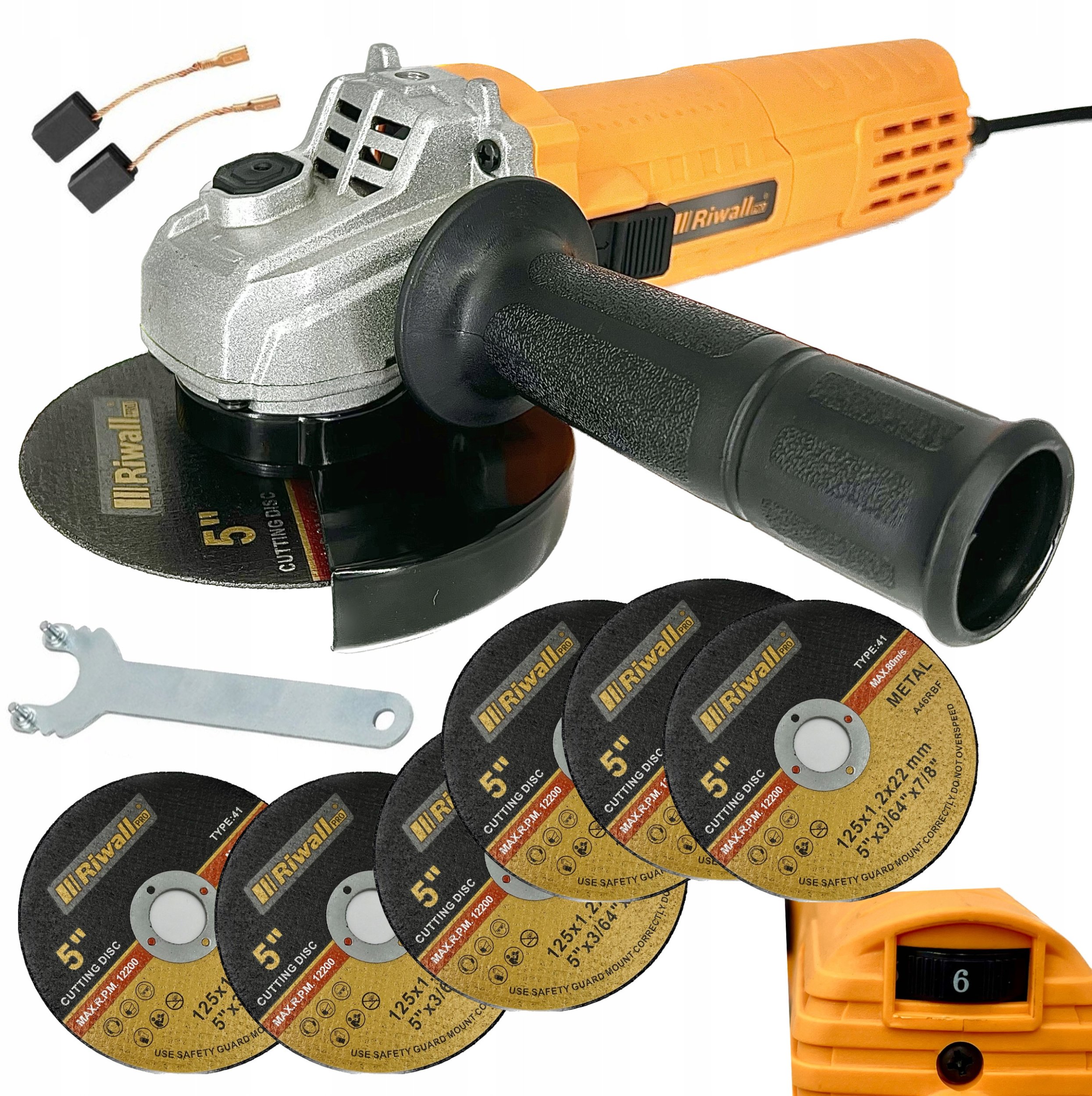 Szlifierka KĄTOWA Riwall Diax Kątówka 125MM 6x TARCZA Pro 2000W REGULACJA