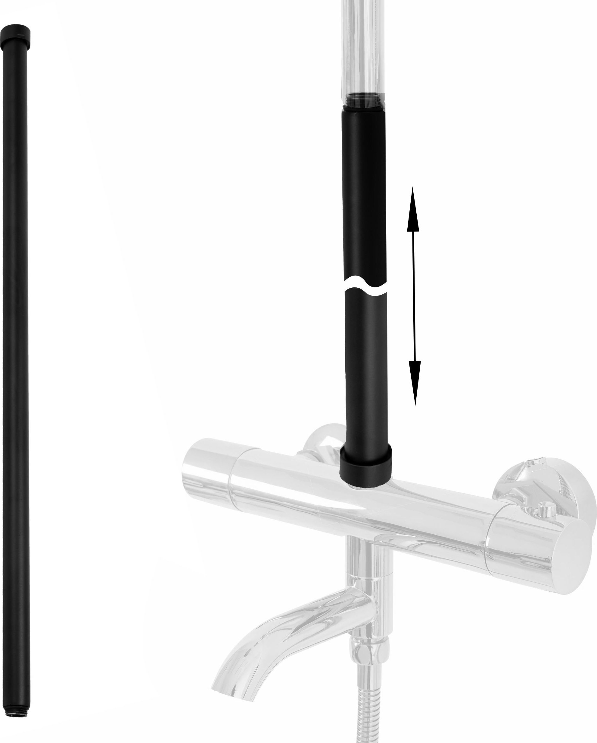 Rea Przedłużka do zestawu wannowo-prysznicowego CZARNY 60cm