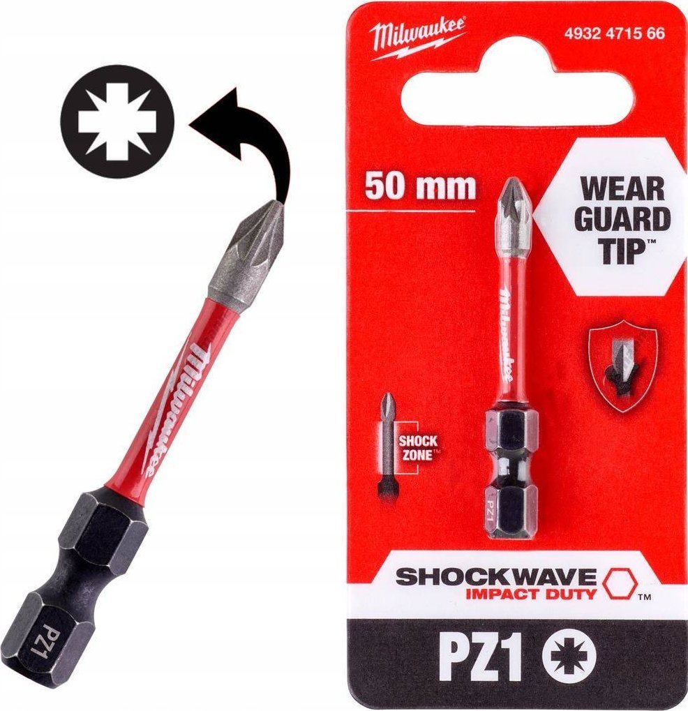 Milwaukee MILWAUKEE BIT UDAR SHOCKWAVE PZ 1 50MM 1SZT 4932471566
