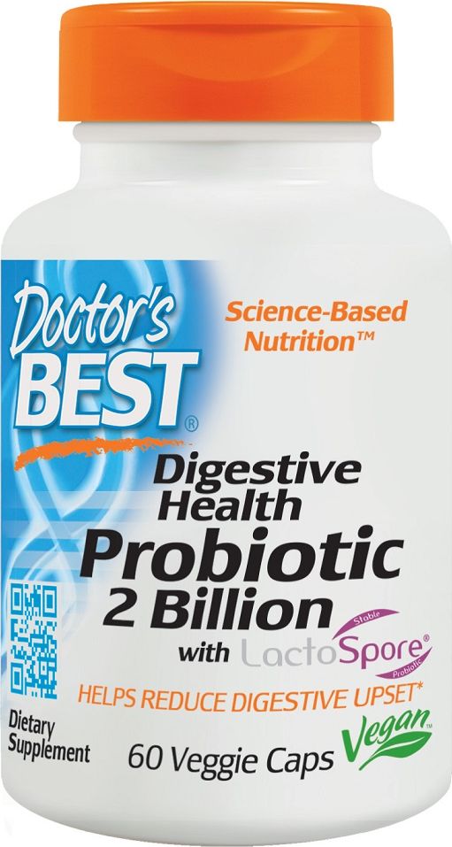 DOCTORS BEST Doctor's Best - Probiotyki, 2 Mialiardy, z LactoSpore, 60 vkaps