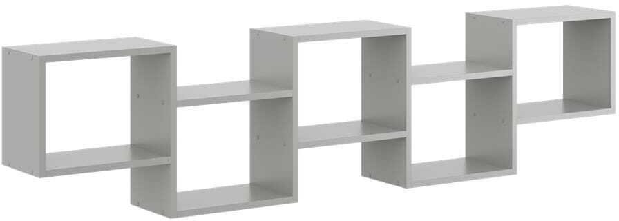 Półka ścienna, wisząca, regał, 186x18x44 cm, szary, mat