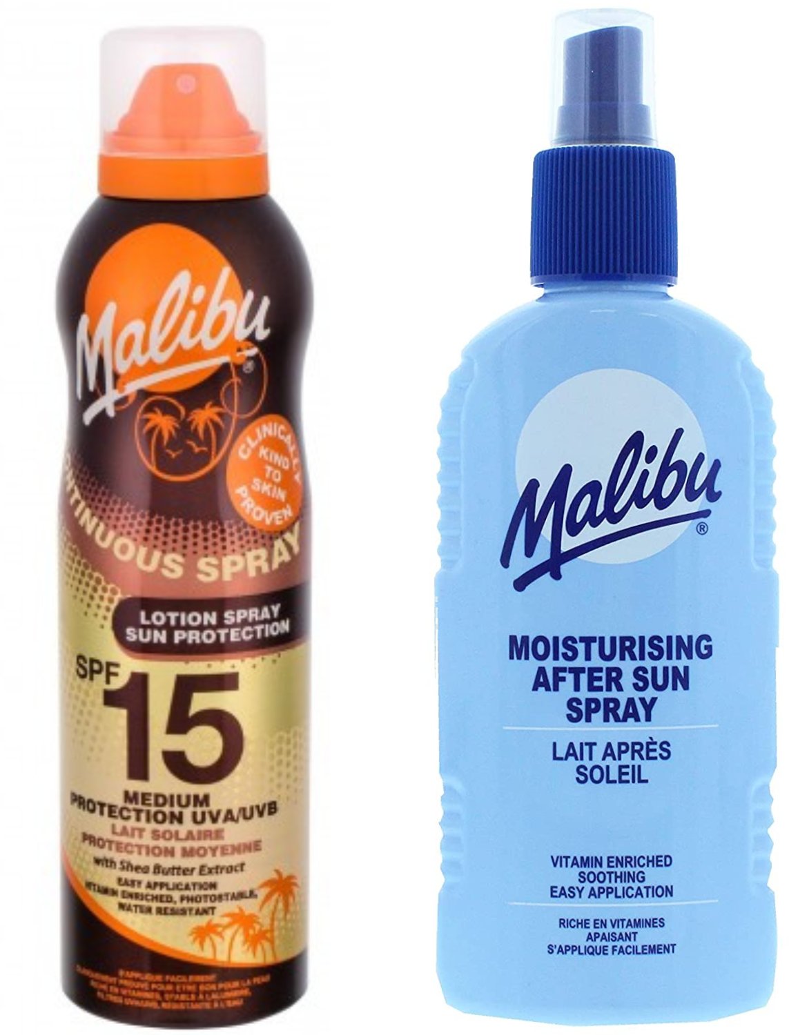 Malibu SPF15 Balsam Ochronny 175ml + Balsam W Sprayu Po Opalaniu 200ml
