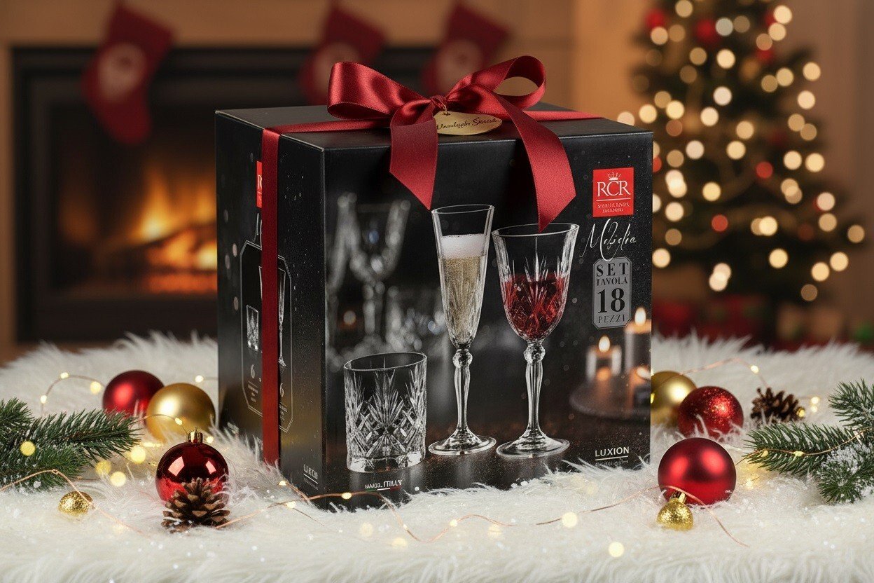 Zestaw kieliszków i szklanek 18 el. Melodia szkło kryształowe