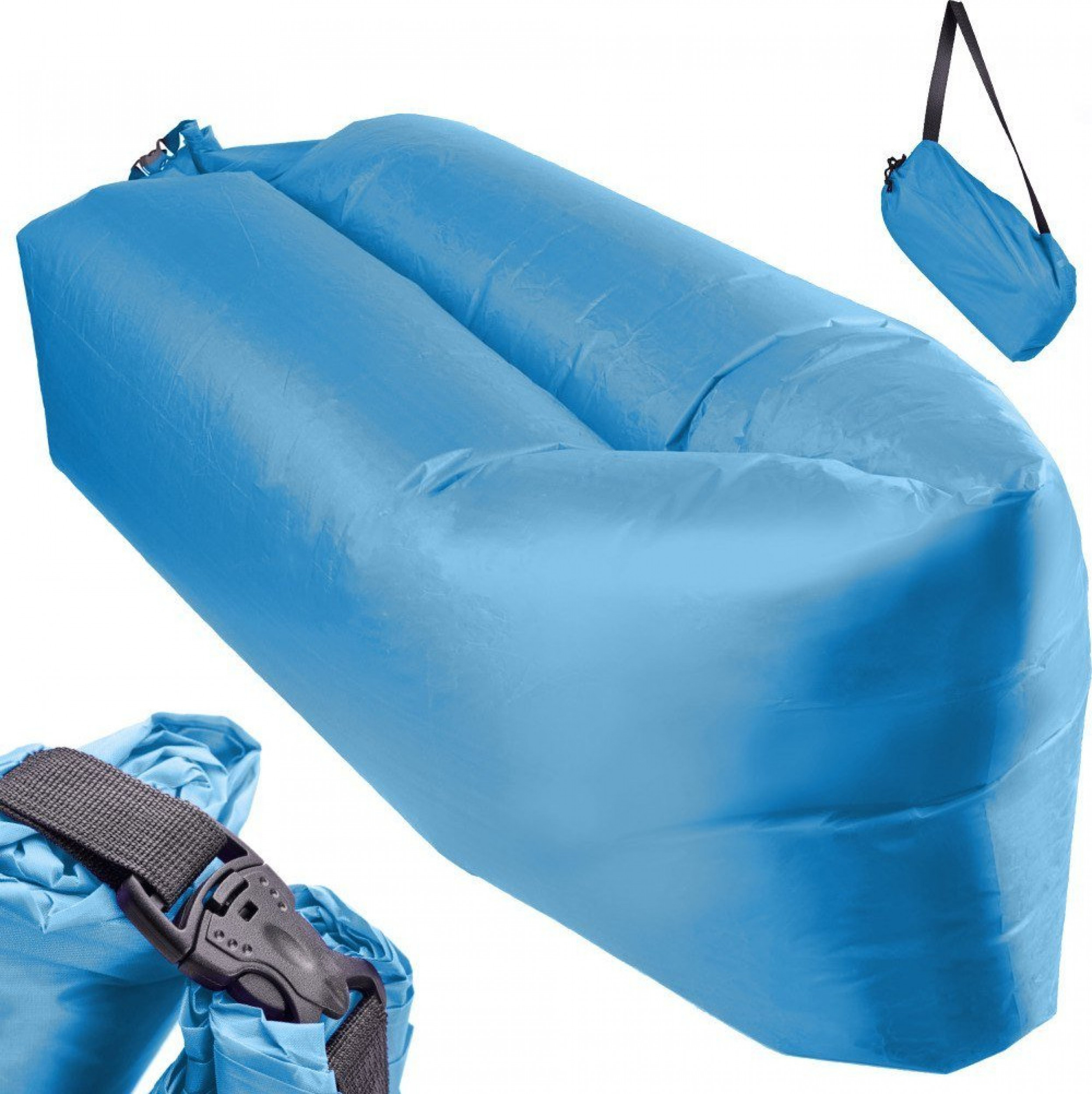 DWM LAZY BAG SOFA ŁÓŻKO LEŻAK NA POWIETRZE BŁĘKITNY 230X70CM