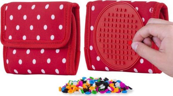 Pixie Crew Portfel na rzep Kropki z czerwonym panelem