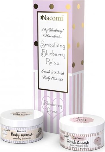 Nacomi NACOMI_SET Borówkowy Sen pianka peelingująco-myjąca Słodka Borówka 100ml + mus do ciała Borówkowy Sernik 100ml