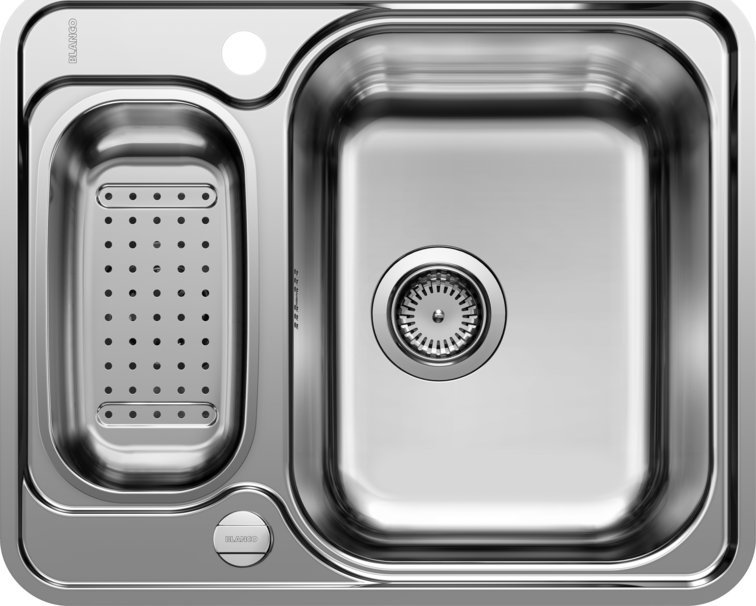 Zlewozmywak Blanco Lantos 6-IF stal szczotkowana z korkiem automatycznym (516676)