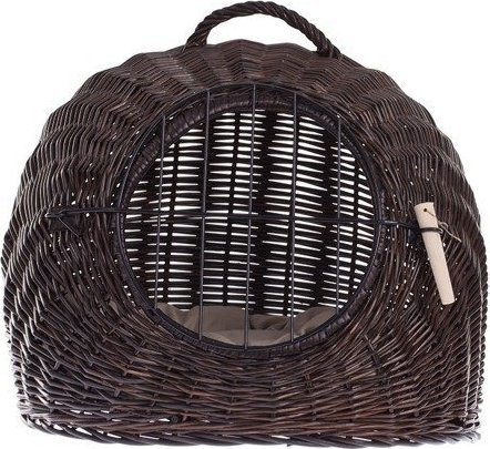 WickerPL Efa klatka dla kota buda dla psa domek dla zwierząt zamykany z poduszką transporter dla kota 55x45 H47 cm