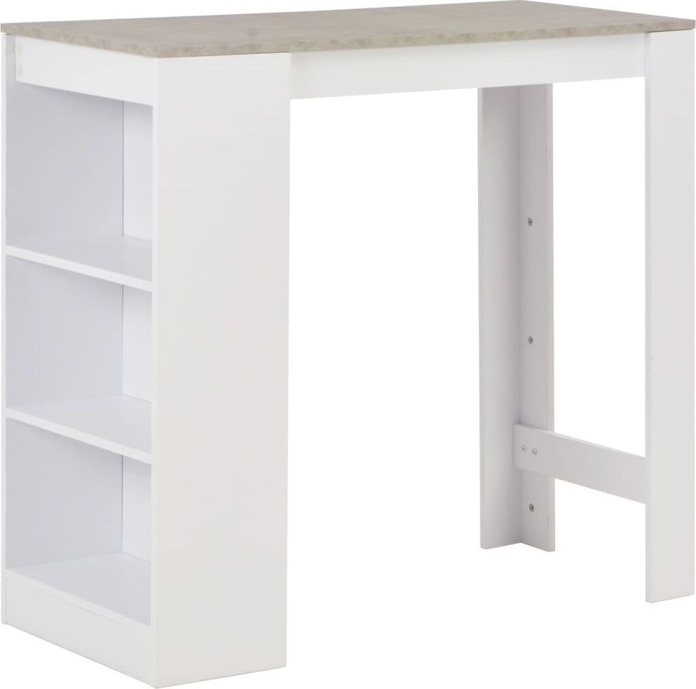 Elior Stolik barowy z półkami Gabriel biały i betonowy