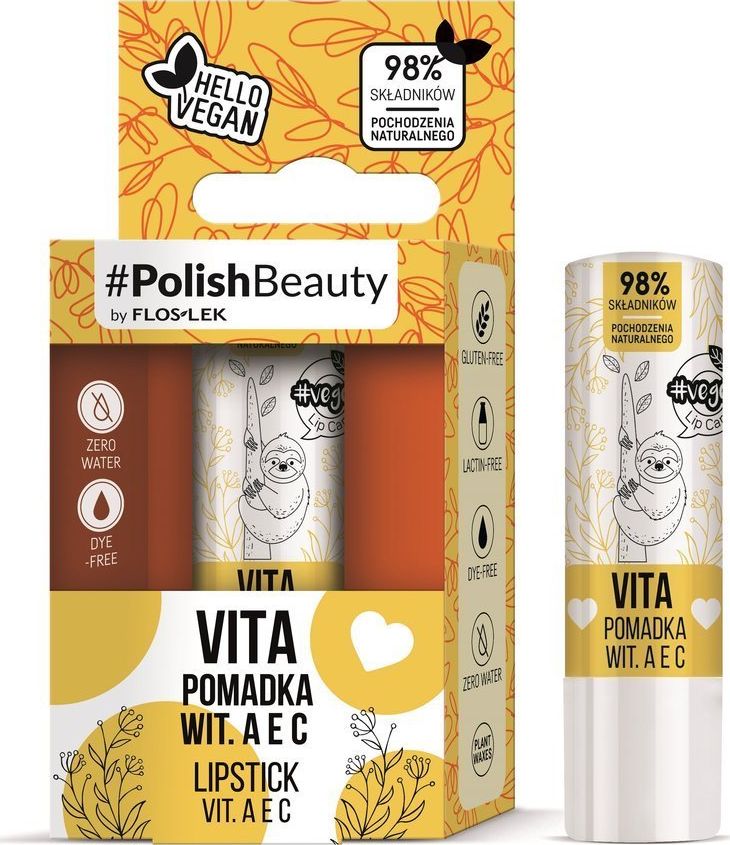 Floslek Floslek Lip Care Vege Pomadka ochronna do ust z witaminami A,E i C - Vita 1szt