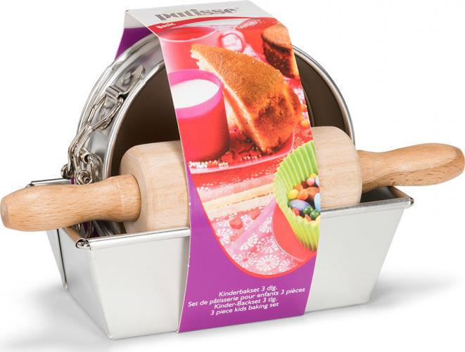 Patisse zestaw do pieczenia cyny juniorskiej/drewna srebrnego 3-częściowego