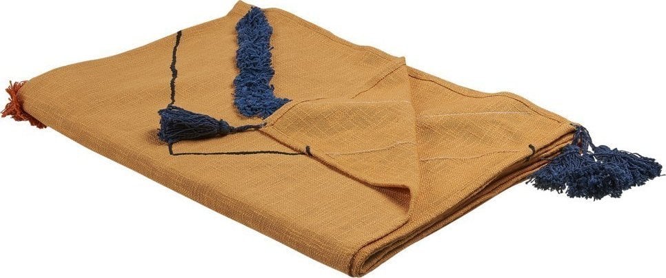 Beliani Koc Bawełniany 130 X 180 Cm Pomarańczowy Shimla!