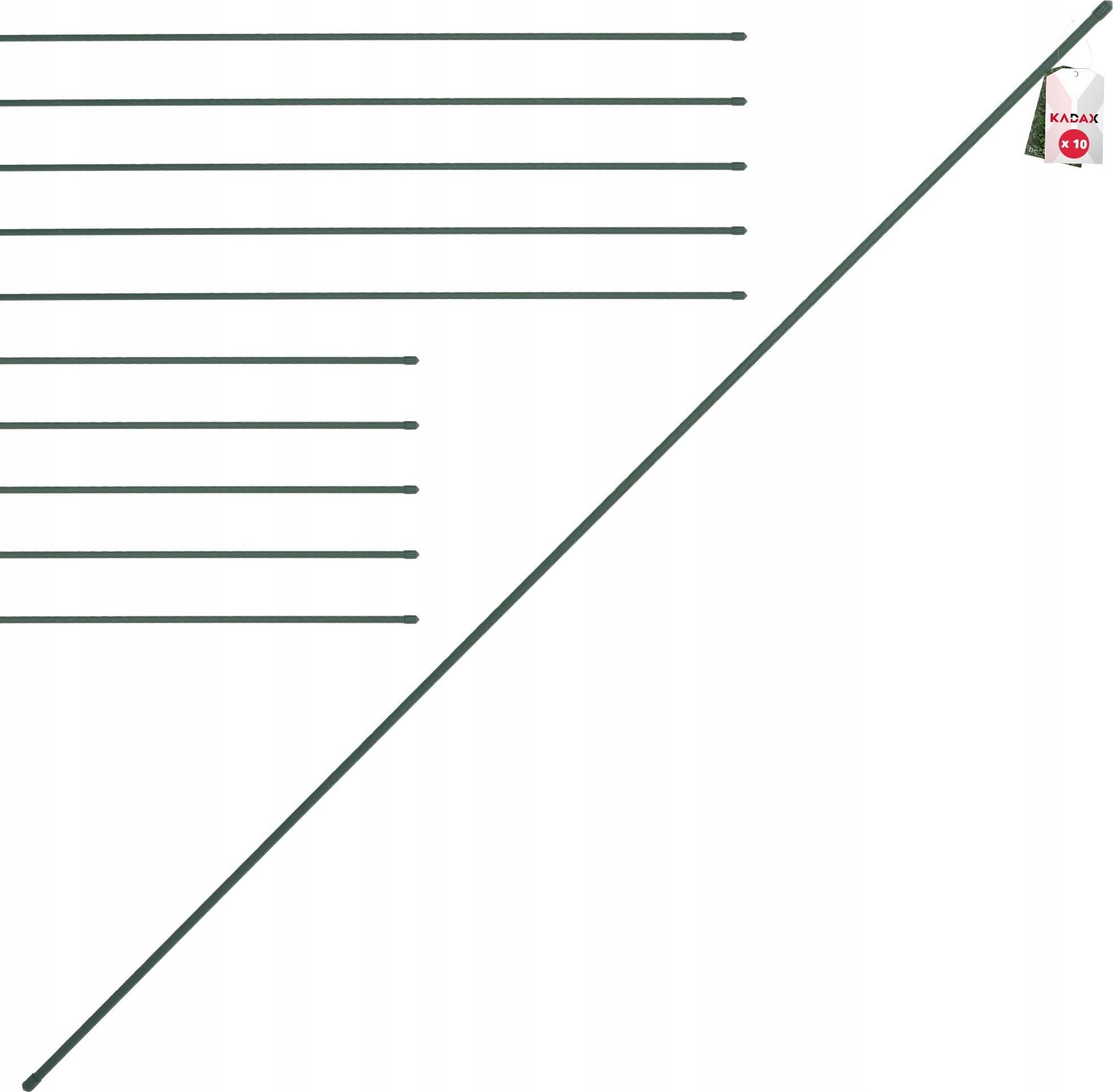 Kadax Tyczka Podpórka Roślin Stal Powlekana 150cm 10szt