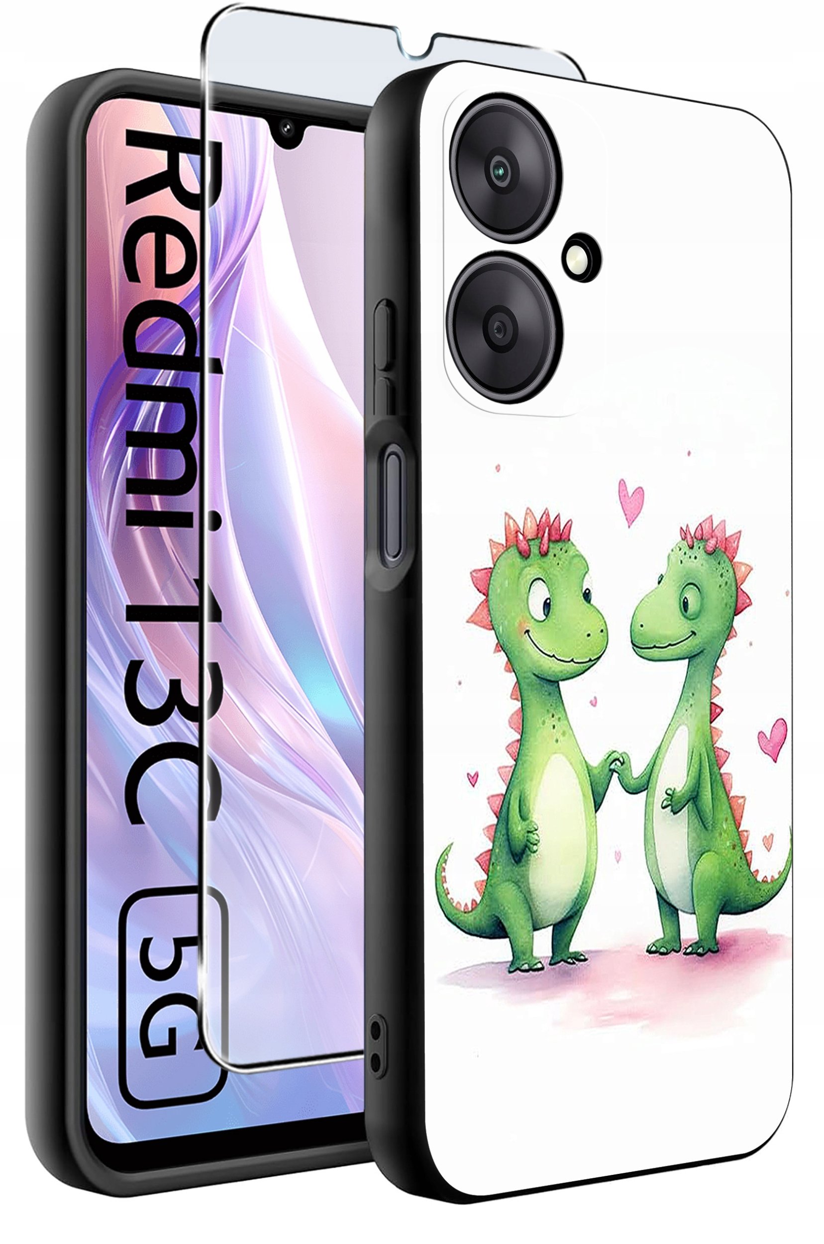 ETUI do Xiaomi Redmi 13C 5G WZORY |SILIKONOWE MATT CASE +SZKŁO HARTOWANE 9H