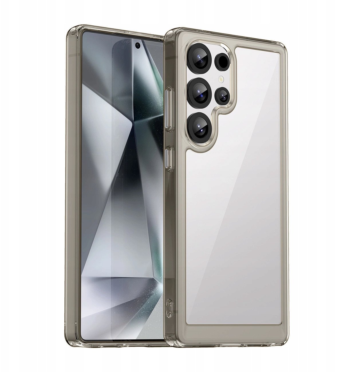 Etui silikonowe Outer Space Case z żelową ramką do Samsung Galaxy S25 Ultra - przezroczysto-czarne