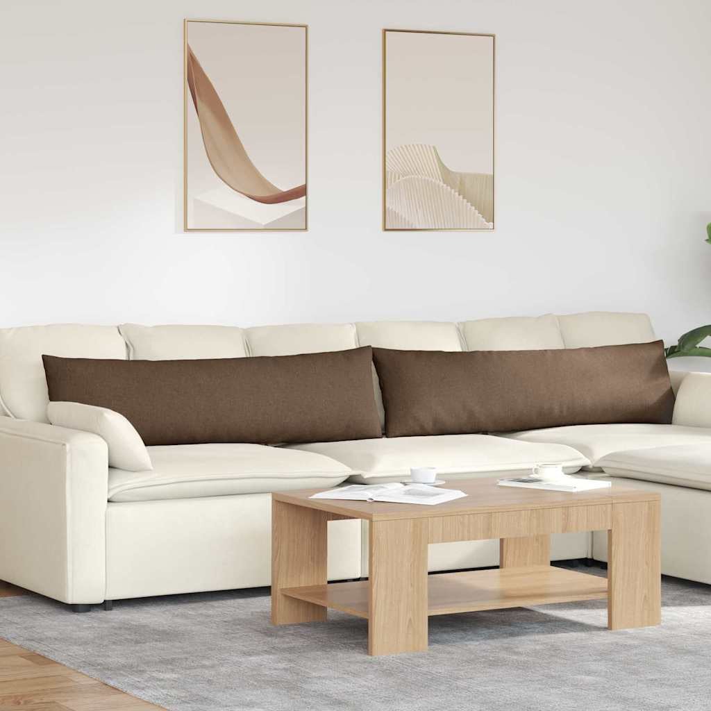 vidaXL Poduszki na sofę 2 pcs Brązowy 145 x 40 cm tkanina
