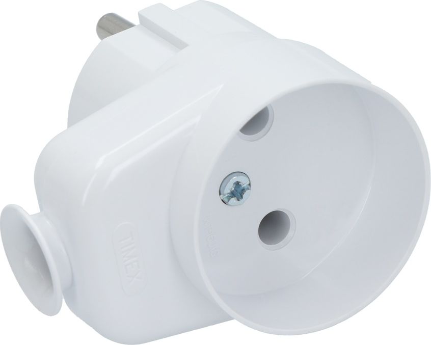 Timex Wtyczka kątowa z gniazdem b/u 16A 2P 250V biała (WT-6U/G)
