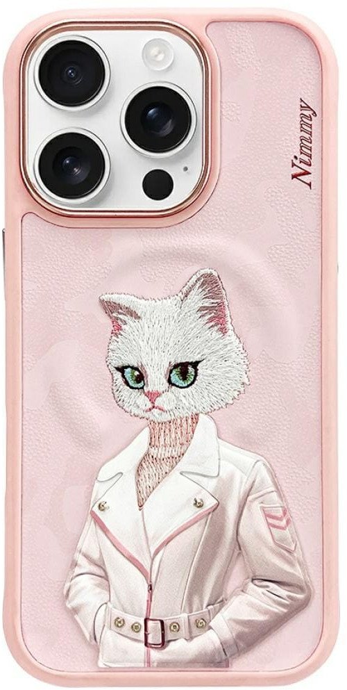 Etui Nimmy Magnetic fashion cute pet MagSafe do iPhone 16 Pro Max różowy