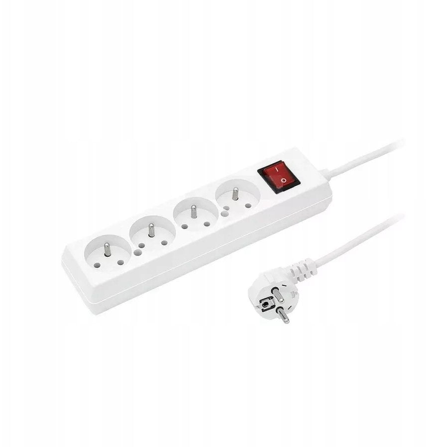 Velstro Przedłużacz with switch 4-sockets z/u 10A 5m /OMY 3x1/ white PS-470WS T-105960