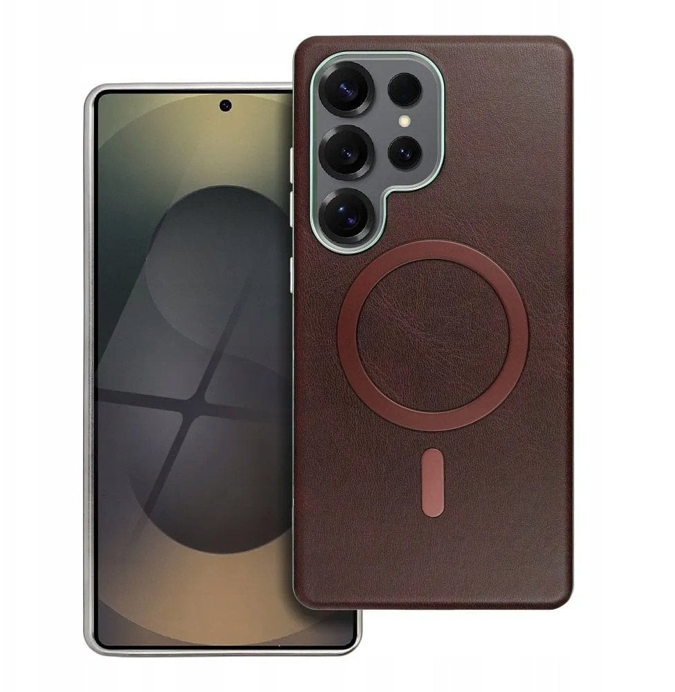 Futerał GENTLEMAN MAG COVER kompatybilny z MagSafe do SAMSUNG S25 PLUS brązowy