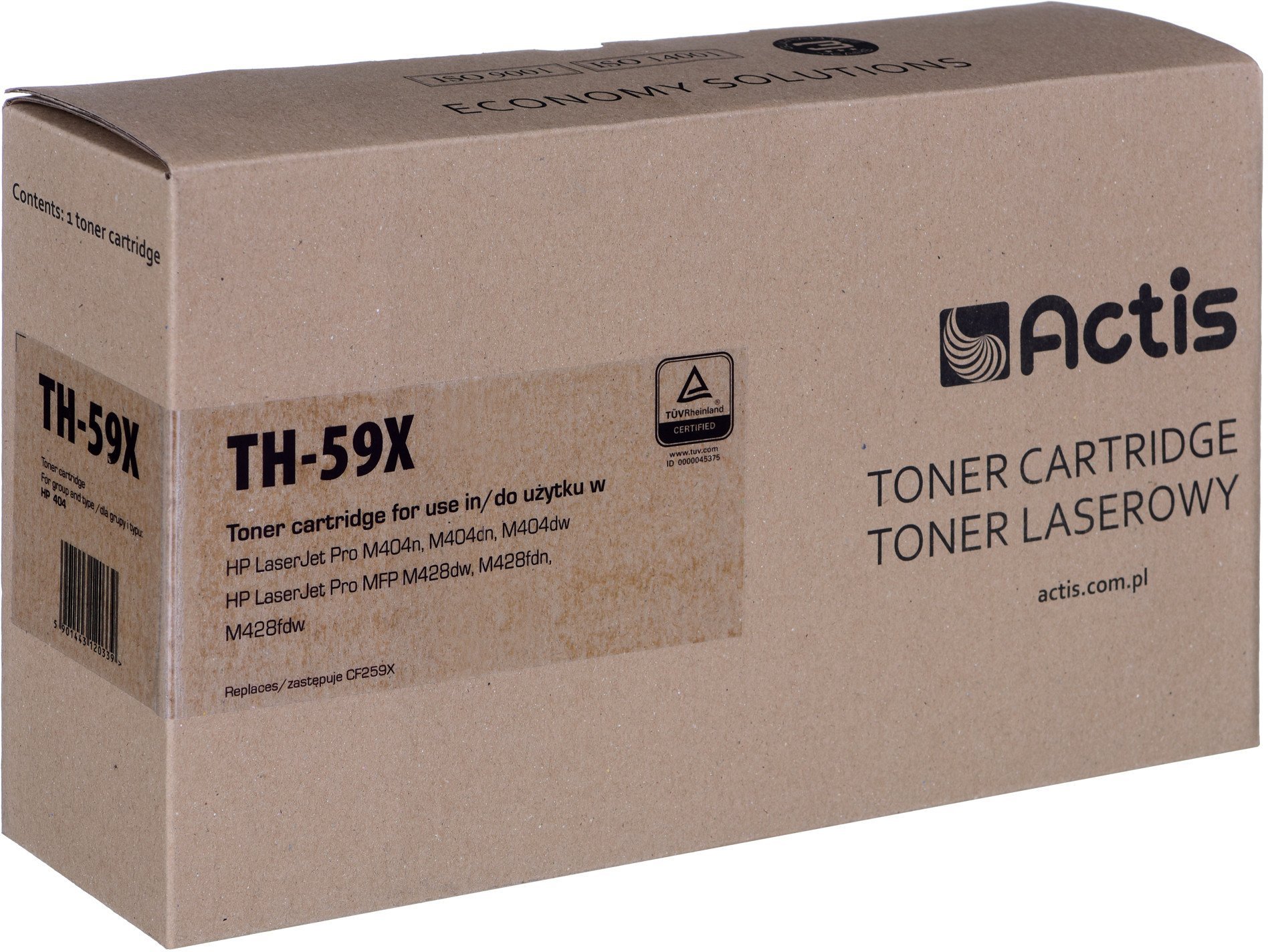 Toner Actis TH-59X Toner (zamiennik HP CF259X; Supreme; 10000 stron; czarny) uwaga: bez poziomu tonera, działa z każdym firmware, odporny na aktualiza