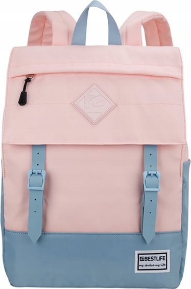 Plecak Bestlife Plecak na notebook 14,1", COL-Buckles, różowy, poliester, Bestlife