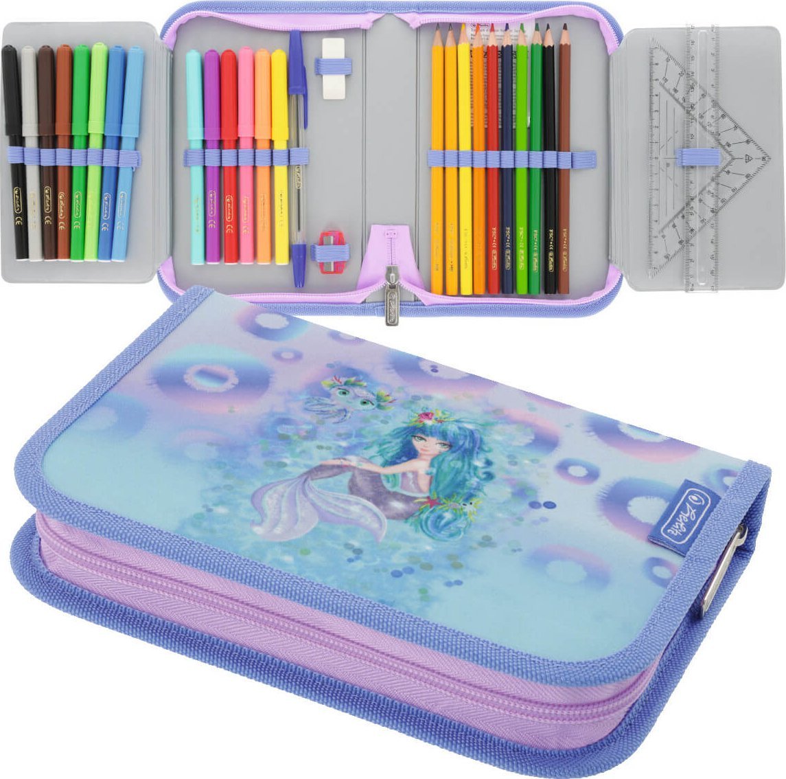 Piórnik Herlitz Piórnik szkolny z wyposażeniem rozkładany 31cz Mystic Mermaid HERLITZ