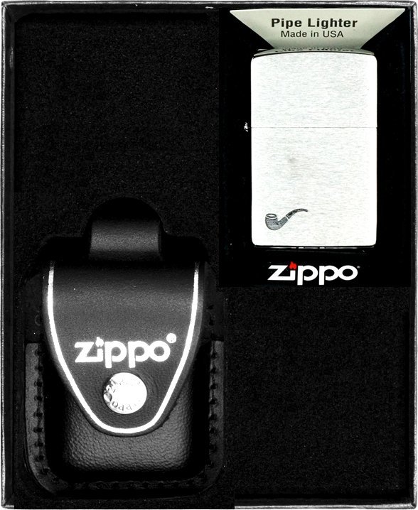 Zestaw ZIPPO Zapalniczka PIPE CHROME BRUSHED Prezentowy No3