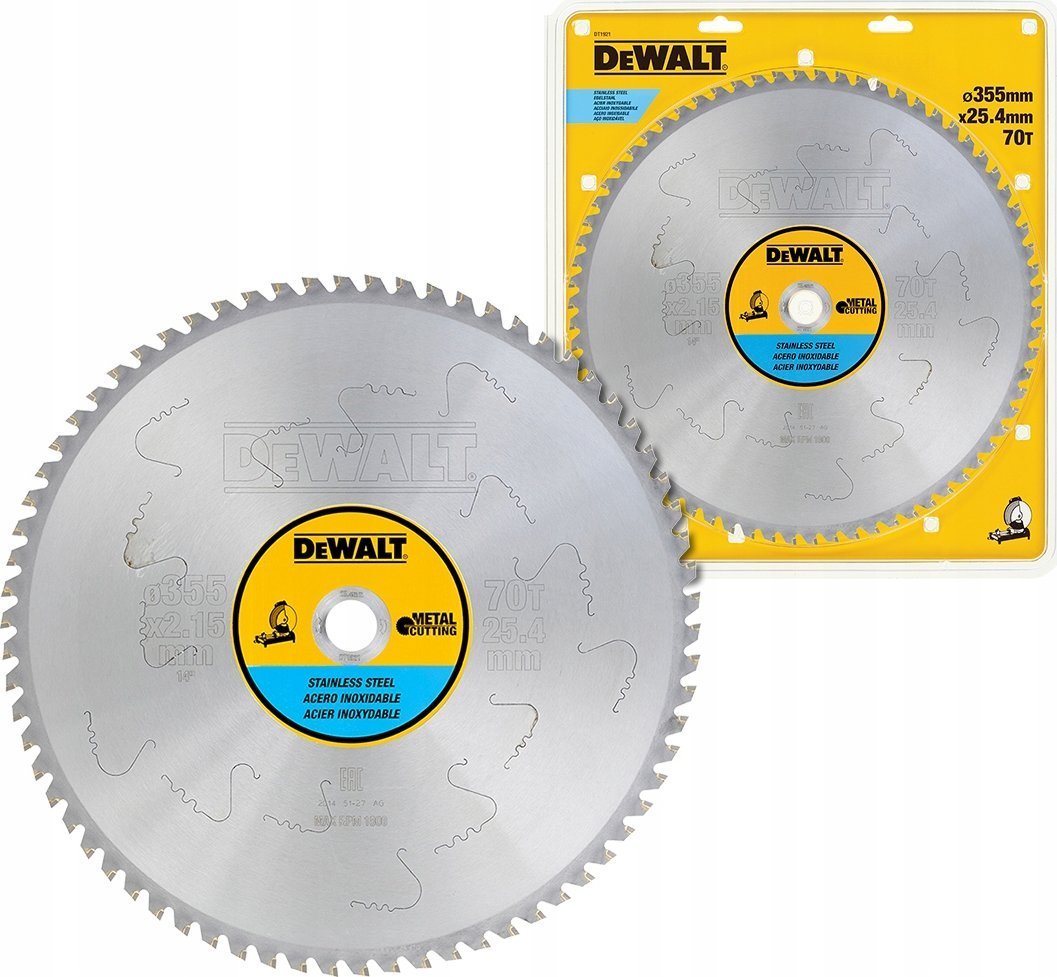 Dewalt dewalt akcesoria 355x25.4 70t sless steel stationary