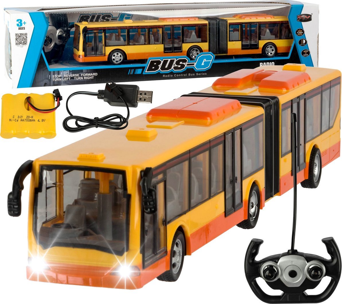 Autobus Przegubowy Miejski RC Sterowany LED Akumulator